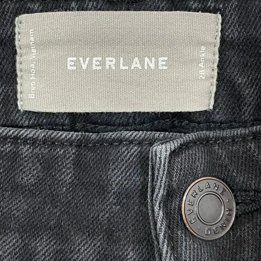 Everlane Mid-Rise Skinny Jeans - Washed Black - 28 Ankle